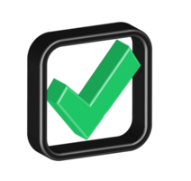 3d Lista de Verificación firmar icono marca de verificación, acuerdo, aprobado png