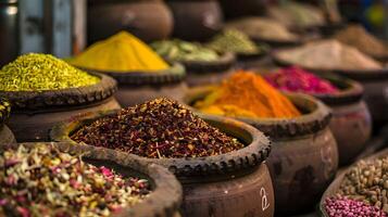 AI generated Spice market in Old Delhi colors and scents photo