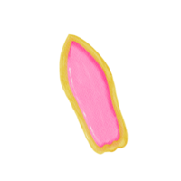 a pink and yellow Surf board on a transparent background png