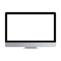 a computer monitor with a blank screen on a transparent background png