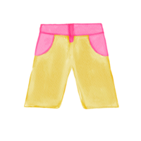 a yellow and pink shorts with a pink pocket png