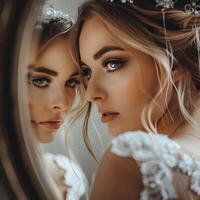 ai generado nupcial maquillaje belleza y preparación foto