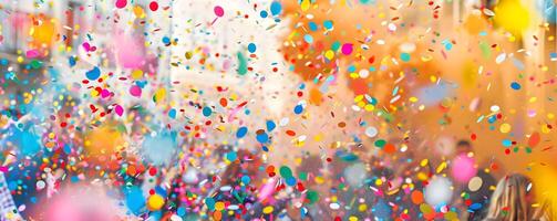 AI generated Confetti shower celebration explosion photo