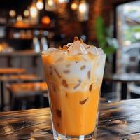 AI generated Traditional Thai tea orange hue photo