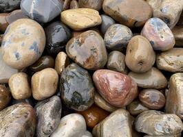 AI generated Round pebbles in a stream photo