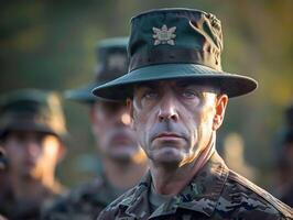 AI generated Drill sergeant barking orders discipline and training photo