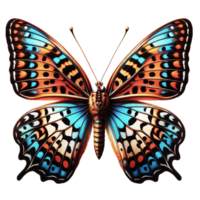 AI generated Beautiful Glanville Fritillary butterfly isolated on wings spread, close-up macro png