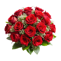 AI generated Red Roses Bouquet Against Clear Backdrop png