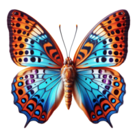 ai gerado vibrante glanville fritilar borboleta isolado em asas espalhar, fechar acima macro png