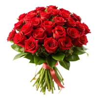 ai généré rouge Rose bouquet sur transparent Contexte png