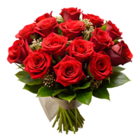 AI generated Red Rose Bouquet, Standalone On Clear Background png