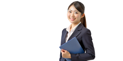 AI generated Elegant Japanese Woman, Beaming in Business Attire png