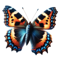 AI generated Attractive Small Tortoiseshell butterfly isolated on wings spread, close-up macro png