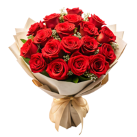 AI generated Vibrant Red Roses Bouquet png