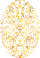 Pasen ei versierd met bloemen met goud folie effect png