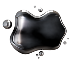 3d chrome abstrait liquide formes png