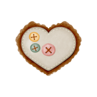 Cute heart embroidery icon png