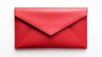 AI generated Red Envelope Clutch Bag isolated on white background with copy space for advertisement. AI Generated photo