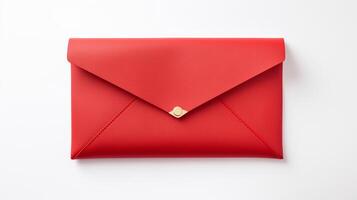 AI generated Red Envelope Clutch Bag isolated on white background with copy space for advertisement. AI Generated photo