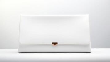 AI generated White Clutch Bag isolated on white background with copy space for advertisement. AI Generated photo