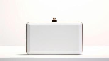 AI generated White Minaudiere Bag isolated on white background with copy space for advertisement. AI Generated photo