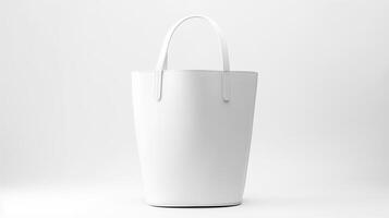 AI generated White Bucket Bag isolated on white background with copy space for advertisement. AI Generated photo