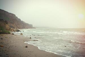 Coast of Black sea early in the morning photo