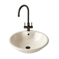 AI generated Ceramic Sink and Faucet Cut Out isolated on transparent background PNG file