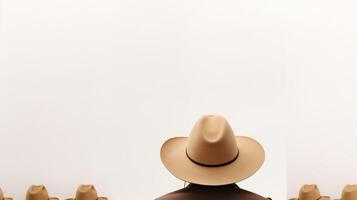 ai generado foto de bronceado vaquero sombrero aislado en blanco antecedentes. ai generado