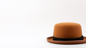 AI generated Photo of Tan Bowler Hat isolated on white background. AI Generated