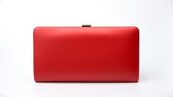 AI generated Red Hardcase Clutch Bag isolated on white background with copy space for advertisement. AI Generated photo