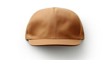 AI generated Photo of Tan Flat Cap isolated on white background. AI Generated