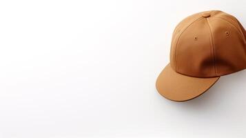 AI generated Photo of Tan Flat Cap isolated on white background. AI Generated