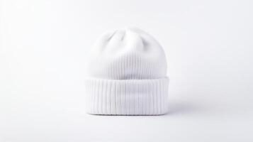 ai generado foto de blanco gorro sombrero aislado en blanco antecedentes. ai generado