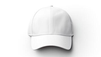 ai generado foto de blanco béisbol gorra aislado en blanco antecedentes. ai generado