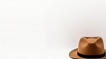 AI generated Photo of Tan Fedora Hat isolated on white background. AI Generated