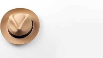 AI generated Photo of Tan Trilby Hat isolated on white background. AI Generated