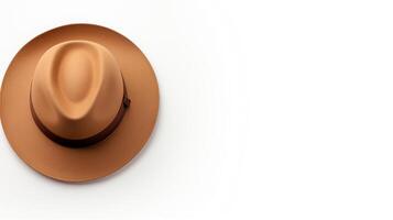 AI generated Photo of Tan Trilby Hat isolated on white background. AI Generated