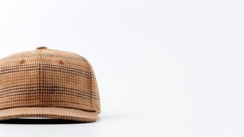 AI generated Photo of Tan Flat Cap isolated on white background. AI Generated