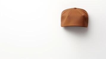 ai generado foto de bronceado plano gorra aislado en blanco antecedentes. ai generado