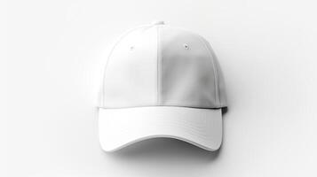 AI generated Photo of White Baseball Cap isolated on white background. AI Generated