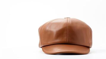 AI generated Photo of Tan Newsboy Cap isolated on white background. AI Generated