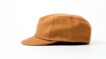 AI generated Photo of Tan Newsboy Cap isolated on white background. AI Generated