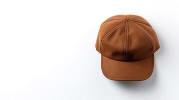 AI generated Photo of Tan Newsboy Cap isolated on white background. AI Generated