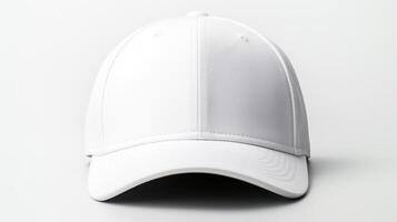 AI generated Photo of White Baseball Cap isolated on white background. AI Generated