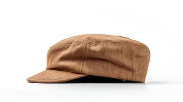 ai generado foto de bronceado vendedor de periódicos gorra aislado en blanco antecedentes. ai generado