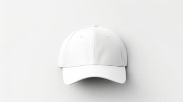 ai generado foto de blanco béisbol gorra aislado en blanco antecedentes. ai generado