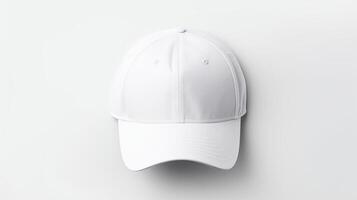 ai generado foto de blanco béisbol gorra aislado en blanco antecedentes. ai generado