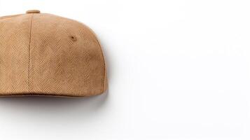 AI generated Photo of Tan Flat Cap isolated on white background. AI Generated