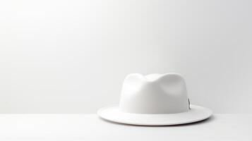 ai generado foto de blanco fedora sombrero aislado en blanco antecedentes. ai generado